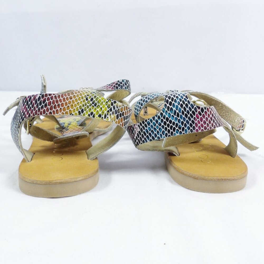 Coconuts by Matisse Stardust Multi Color Snake Print Low Gladiator Sandals NIB - Picture 11 of 13
